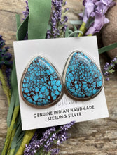Load image into Gallery viewer, Navajo Sterling Silver Egyptian Turquoise Earrings. OC