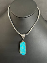 Load image into Gallery viewer, Navajo Sterling silver turquoise pendant necklace
