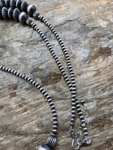 Load image into Gallery viewer, Long Sterling Silver Navajo Pearls Bead Necklace 34 Inch.