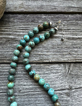 Load image into Gallery viewer, Sterling silver turquoise bead necklace 16 inch