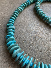 Load image into Gallery viewer, Long Sterling Silver Blue Turquoise Bead Necklace. 30 inch