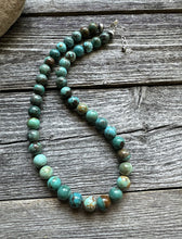Load image into Gallery viewer, Sterling silver turquoise bead necklace 16 inch