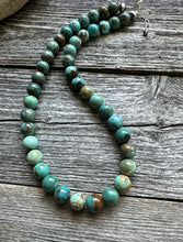 Load image into Gallery viewer, Sterling silver turquoise bead necklace 16 inch