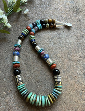 Load image into Gallery viewer, Tommy &amp; Rosita Singer T R Sterling Silver Blue Green Turquoise Bead Necklace 19”