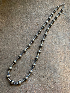 Sterling Silver 10mm Pearls Bead Necklace. 20 inch