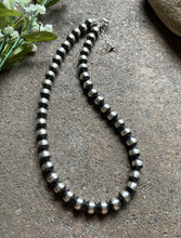 Load image into Gallery viewer, Sterling Silver 10mm Pearls Bead Necklace. 18 Inch