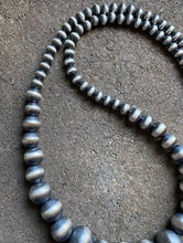 Load image into Gallery viewer, Sterling Silver Graduated Navajo Pearls Bead Necklace 30 Inch