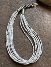 Load image into Gallery viewer, Sterling Silver Multi Strand White Howlite Bead W Pearls Necklace. 24 inch
