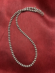 Sterling Silver  5 mm bead Necklace.