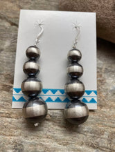Load image into Gallery viewer, Sterling Silver Navajo Pearls Drop Bead Earrings. 10mm - 16mm