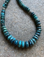 Load image into Gallery viewer, Sterling Silver Graduated Turquoise Bead Necklace. 18.5 inch