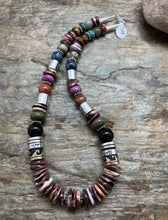 Load image into Gallery viewer, Tommy &amp; Rosita Singer T R Sterling Silver Purple Spiny Oyster Bead Necklace 19”