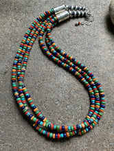 Load image into Gallery viewer, Sterling Silver Multi Strand Multi Stone Bead Necklace. 24 inch