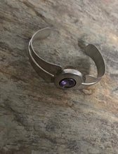 Load image into Gallery viewer, Vintage Old Pawn Navajo Sterling Silver Amethyst Cuff Bracelet. J W Toadlena