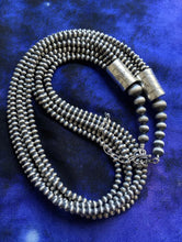 Load image into Gallery viewer, Sterling Silver Multi Strand 4mm 30 Inch Navajo Pearls Bead Necklace