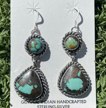 Load image into Gallery viewer, Navajo Sterling Silver Turquoise Earrings. CY