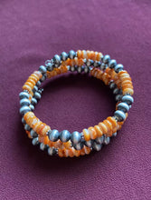 Load image into Gallery viewer, Sterling Silver Spiny Oyster W Navajo Pearls Bead Bracelet. Free Size