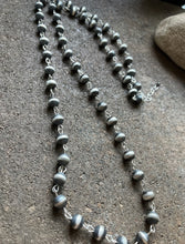 Load image into Gallery viewer, 10mm 40 inch Sterling Silver Pearls Rosary Bead Necklace.