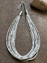 Load image into Gallery viewer, Sterling Silver Multi Strand White Howlite Bead W Pearls Necklace. 24 inch