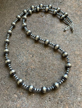 Load image into Gallery viewer, Sterling Silver 10mm Pearls Bead Necklace. 20 inch