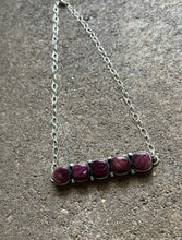 Load image into Gallery viewer, Navajo Sterling Silver Purple Spiny Oyster Choker Bar Chain Necklace 14 inch KY