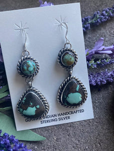 Navajo Sterling Silver Turquoise Earrings. CY