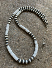 Load image into Gallery viewer, Sterling Silver White Bead W Pearls Necklace. 18 inch