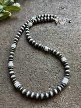 Load image into Gallery viewer, Sterling Silver White Bead W Pearls Necklace. 18 inch