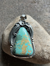Load image into Gallery viewer, Native American Sterling Silver Turquoise Pendant. Alfred Martinez