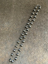 Load image into Gallery viewer, Sterling Silver 8mm Navajo Pearls Rosary Bead Necklace. 16 Inch.