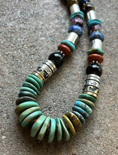 Load image into Gallery viewer, Tommy &amp; Rosita Singer T R Sterling Silver Blue Green Turquoise Bead Necklace 19”