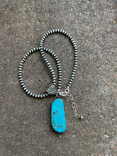 Load image into Gallery viewer, Navajo Sterling silver turquoise pendant necklace