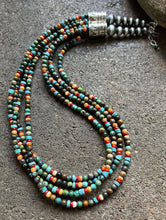 Load image into Gallery viewer, Sterling Silver Multi Strand Multi Stone Bead Necklace. 22 inch