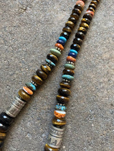 Load image into Gallery viewer, Sterling Silver Graduated Tiger’s Eye Multi Stone Bead Necklace. 24 inch