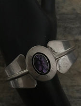 Load image into Gallery viewer, Vintage Old Pawn Navajo Sterling Silver Amethyst Cuff Bracelet. J W Toadlena