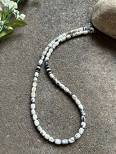 Load image into Gallery viewer, Sterling Silver White Buffalo Turquoise Bead W Pearls Necklace. 18 inch