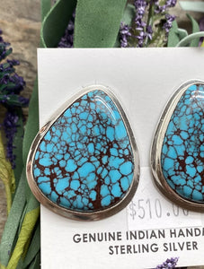 Navajo Sterling Silver Egyptian Turquoise Earrings. OC