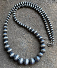 Load image into Gallery viewer, Sterling Silver Graduated Navajo Pearls Bead Necklace 30 Inch