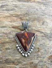 Load image into Gallery viewer, Native American Sterling Silver Orange Spiny Oyster Pendant. MM