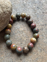 Load image into Gallery viewer, Round Red Creek Jasper Stretchy Bead Bracelet. Free size