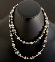 Load image into Gallery viewer, Sterling Silver Freshwater Pearls W Navajo Pearls Bead Necklace 43 Inch