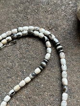 Load image into Gallery viewer, Sterling Silver White Buffalo Turquoise Bead W Pearls Necklace. 18 inch