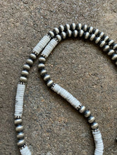 Load image into Gallery viewer, Sterling Silver White Bead W Pearls Necklace. 18 inch