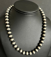 Load image into Gallery viewer, Sterling Silver 10mm Pearls Bead Necklace. 18 Inch