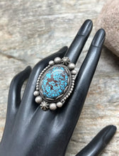 Load image into Gallery viewer, Elgin Tom Sterling Silver Egyptian Turquoise Ring. Size 8.5. Navajo