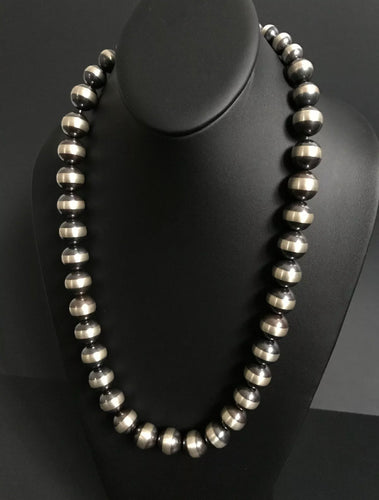 16mm Sterling Silver Pearls Bead Necklace 24 Inch