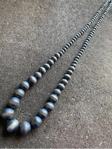 Sterling Silver Graduated Navajo Pearls Bead Necklace 30 Inch