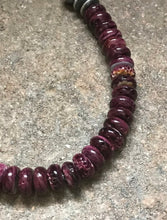 Load image into Gallery viewer, Sterling Silver Purple Spiny Oyster with Navajo Pearls Bead Necklace. 18 inch