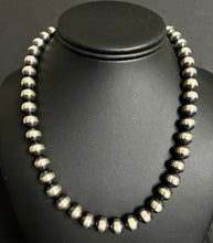 Load image into Gallery viewer, Sterling Silver 10mm Pearls Bead Necklace. 18 Inch