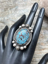 Load image into Gallery viewer, Elgin Tom Sterling Silver Egyptian Turquoise Ring. Size 8.5. Navajo